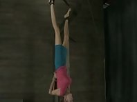 Blowjob in inverted suspension