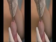 Sounding and fingering the cock